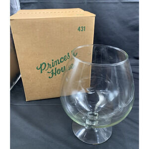 Princess House Crystal Brandy Snifter Glass Large 9" Vase Footed Bowl Vtg 431